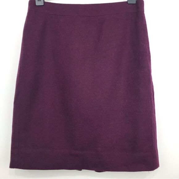 J. Crew The Pencil Skirt Burgundy Wool Blend Skirt - Picture 1 of 9
